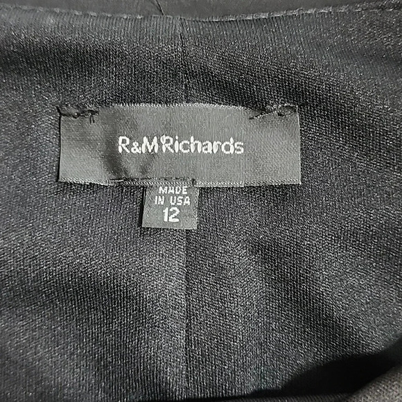 Women's R&M Richards Shift Dress with Fringe Cape Shawl,Black,Size 12, NWT - Picture 6 of 11